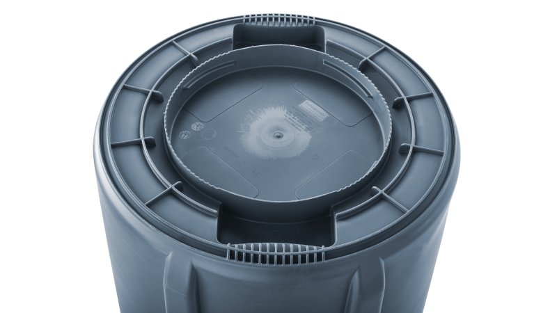 Rubbermaid Commercial Products BRUTE 44-Gallons Gray Plastic Trash Can with  Lid Outdoor at